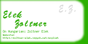 elek zoltner business card